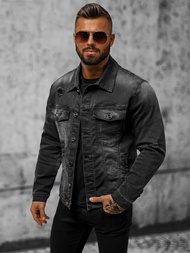 Pánská Džínová Bunda Černá OZONEE NB/MJ506NZ