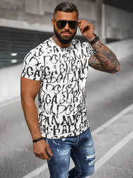 Pánské Tričko Bílé OZONEE JS/8T1215/1