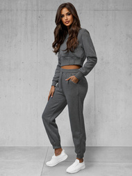 Dámská dvoudílná tepláková souprava grafitová OZONEE JS/8C78/5Z