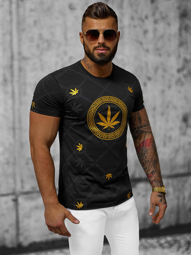 Pánské Tričko Černé OZONEE O/T130/3Z