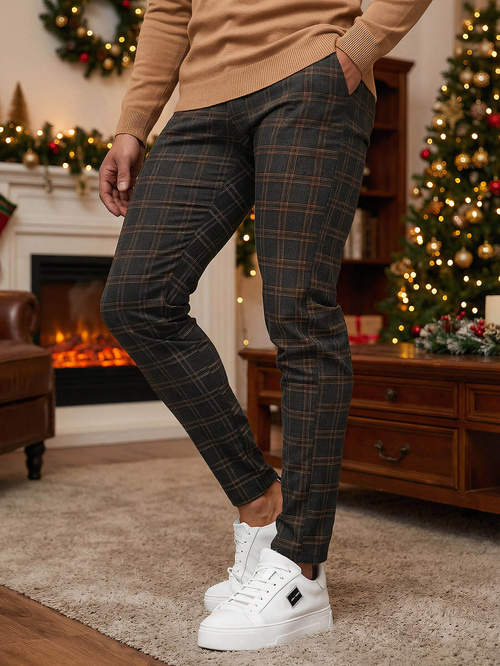 Pánské Chino Kalhoty Grafitové OZONEE DJ/5632Z