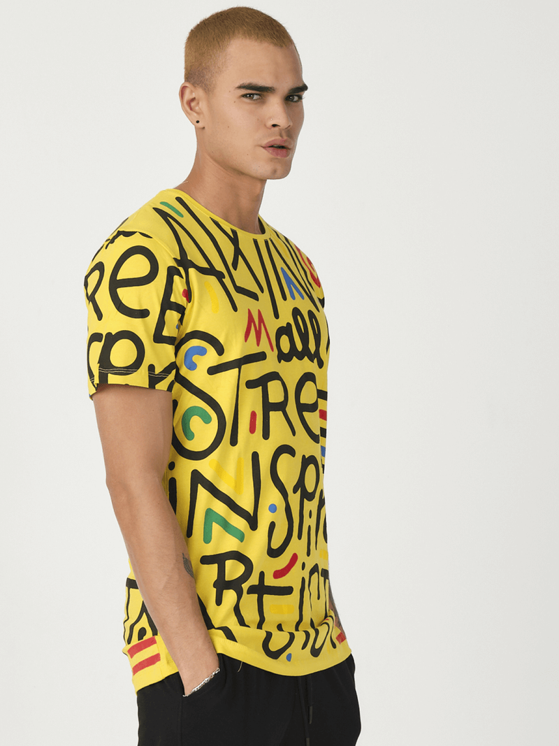 Pánské Tričko Žluté OZONEE MR/21518