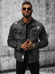 Pánská Džínová Bunda Černá OZONEE NB/MJ515N