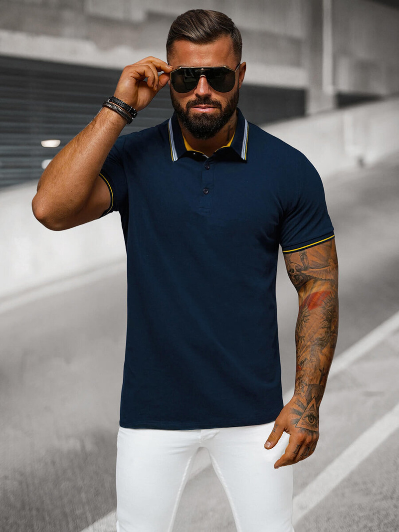 Pánské Polo Tričko Námořnická Modřá OZONEE O/DA729