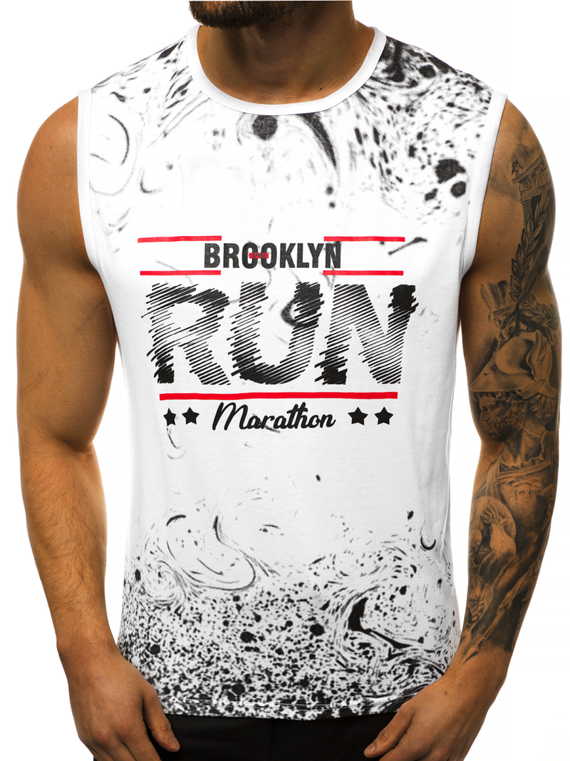 Pánské Tílko Bílé OZONEE JS/KS2075