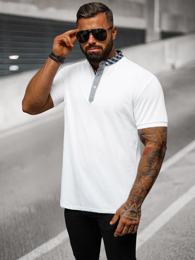 Pánské Polo Tričko Bílé OZONEE O/DA803