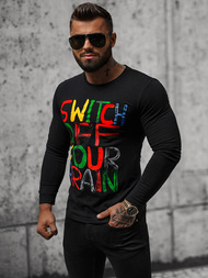 Pánské Tričko S Dlouhým Rukávem Černé OZONEE O/B259