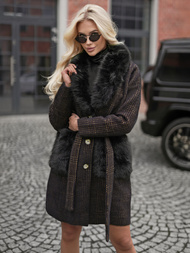 Dámský Kabát Černé OZONEE JS/53M5200/1Z