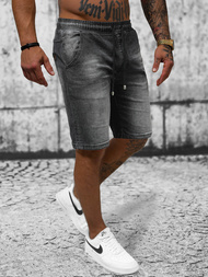 Pánské Džínové Kraťasy Černé OZONEE NB/MP0276N