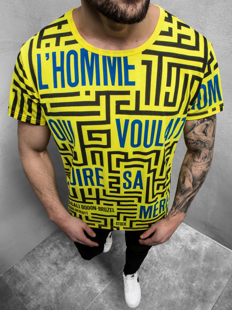 Pánské Tričko Žluté OZONEE JS/KS2020Z