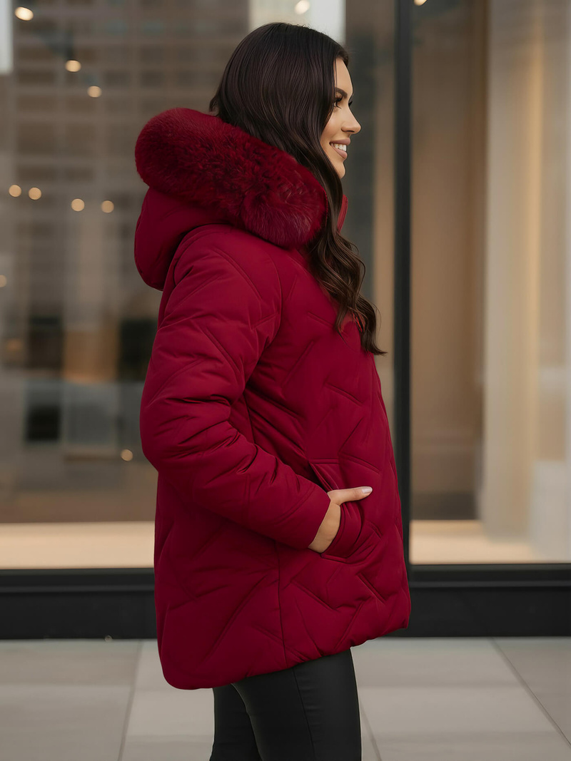 Dámská Bunda Vínová OZONEE JS/16M9296/06Z