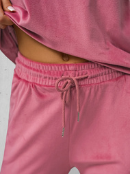 Dámská velurová tepláková souprava tmavě růžová OZONEE JS/35C1611/19