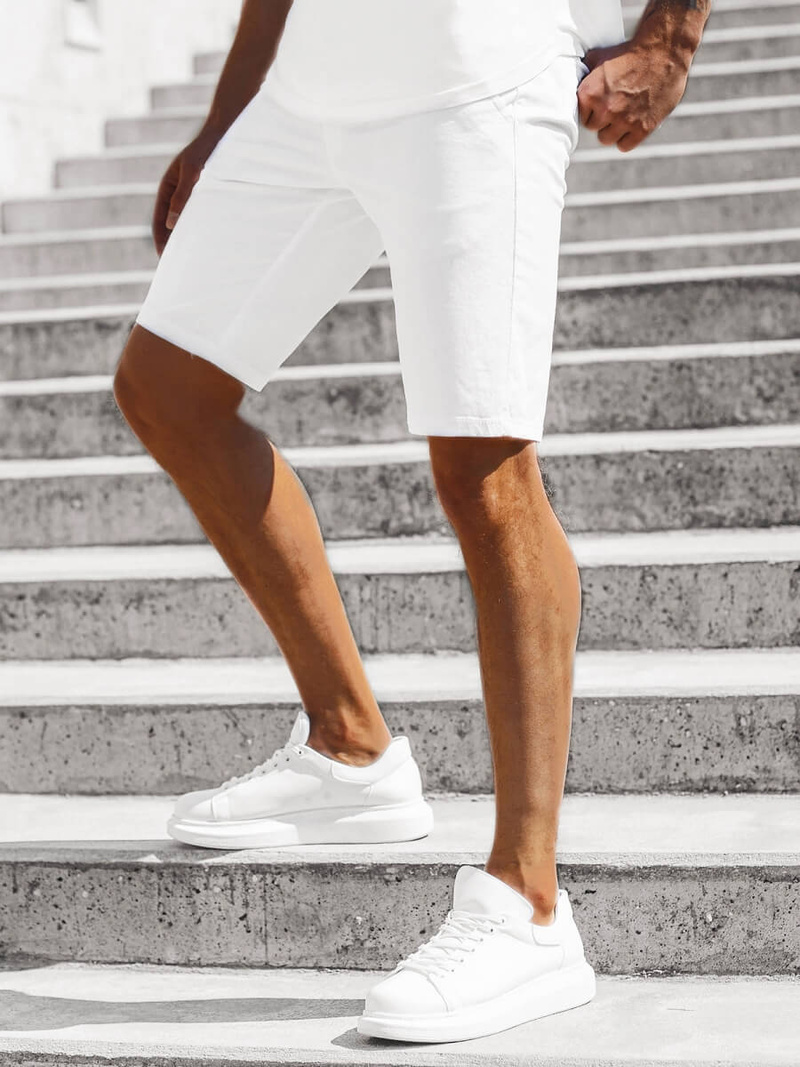 Pánské chino kraťasy Bílé OZONEE JB/JP1142