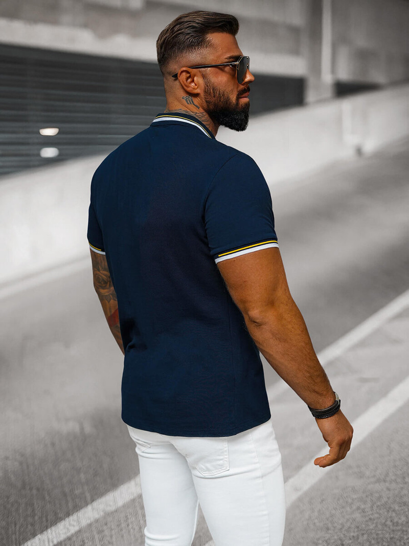 Pánské Polo Tričko Námořnická Modřá OZONEE O/DA736