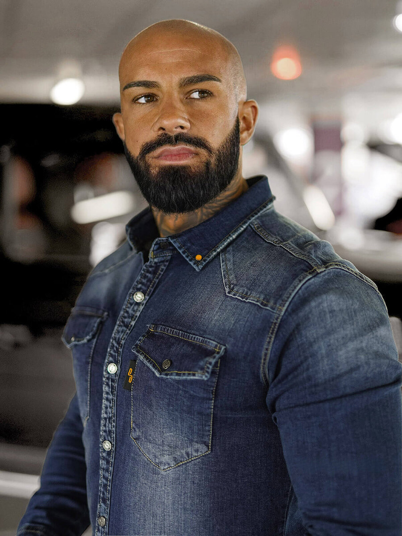 Pánská džínová košile tmavě-modrá OZONEE O/51410