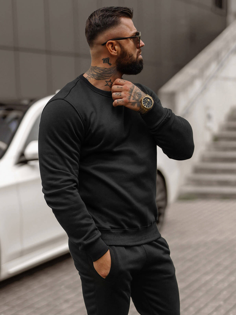 Pánská Tepláková Souprava Černá OZONEE JS/68C10380/3Z