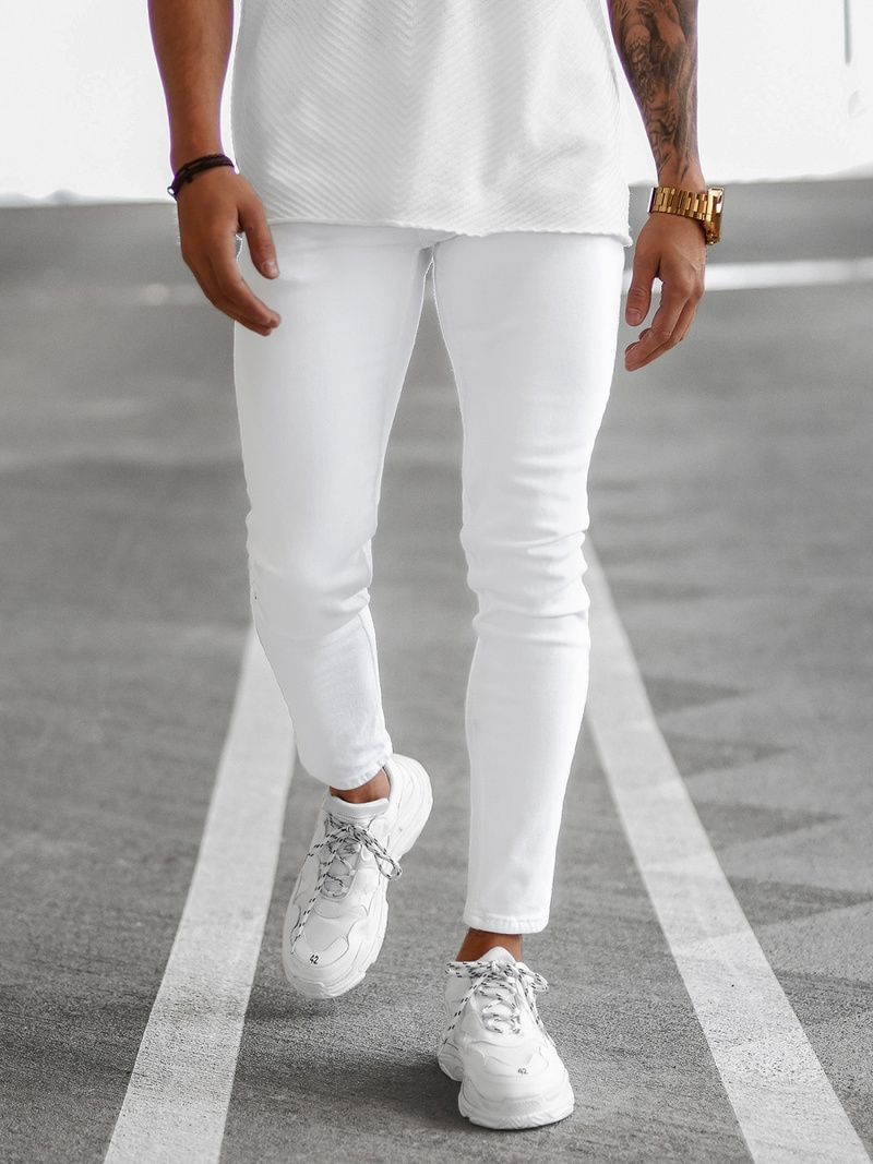 Pánské Džíny Bílé OZONEE E/5348/01Z