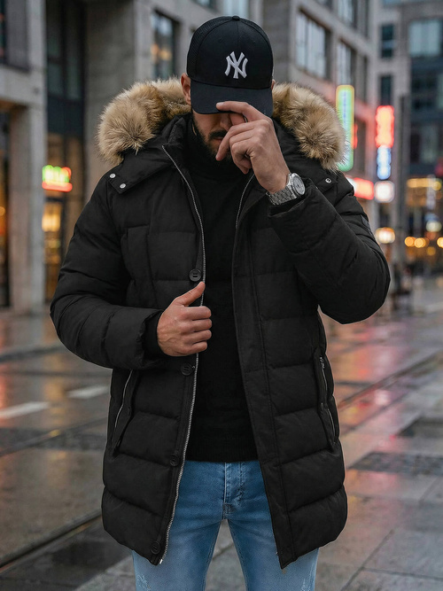 Pánská Zimní Bunda Černá OZONEE JS/5M3122/392Z