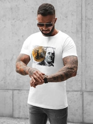 Pánské Tričko Bílé OZONEE O/BL2260Z