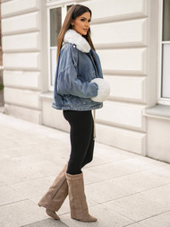 Dámská Džínová Bunda Modrá OZONEE JS/11Z8219