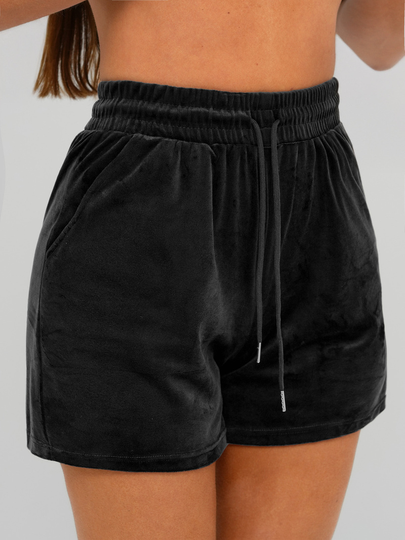 Dámská velurová tepláková souprava černá OZONEE JS/35C1616/3