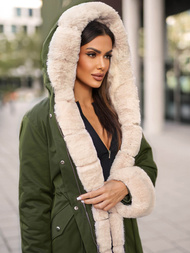 Dámská Zimní Bunda Zelená OZONEE JS/M763/136Z