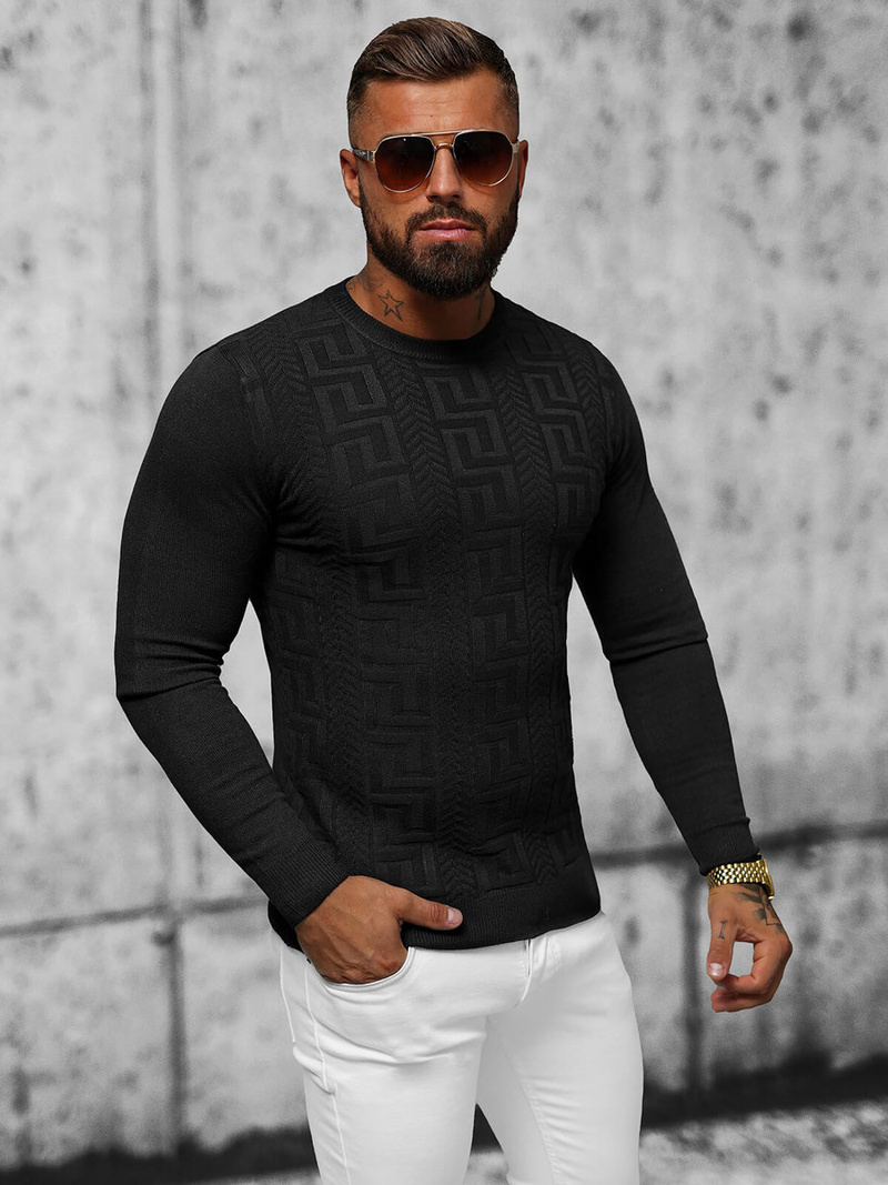 Pánský Svetr Černý OZONEE O/ZZ190126