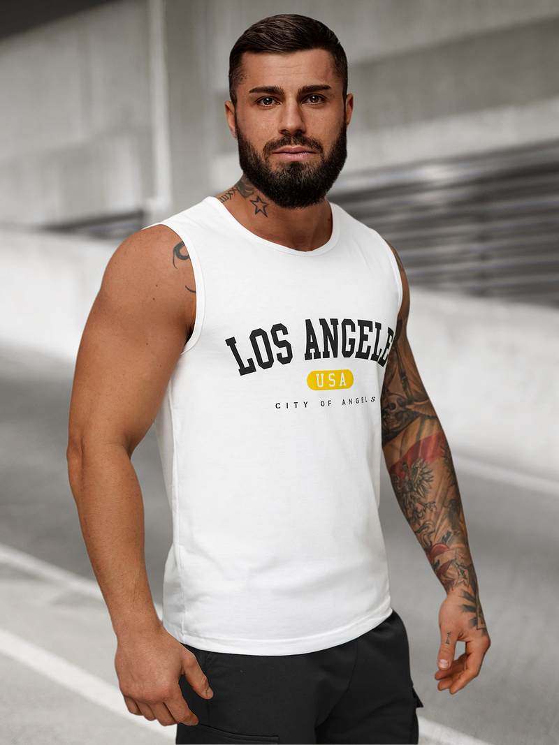 Pánské Tílko Bílé OZONEE JS/8B1715/1Z