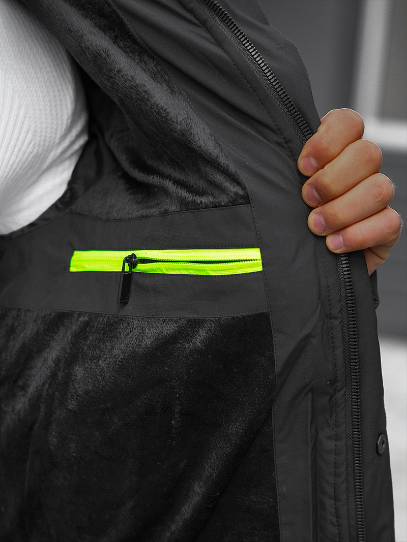 Pánská Zimní Bunda Černá OZONEE JS/22M55/392