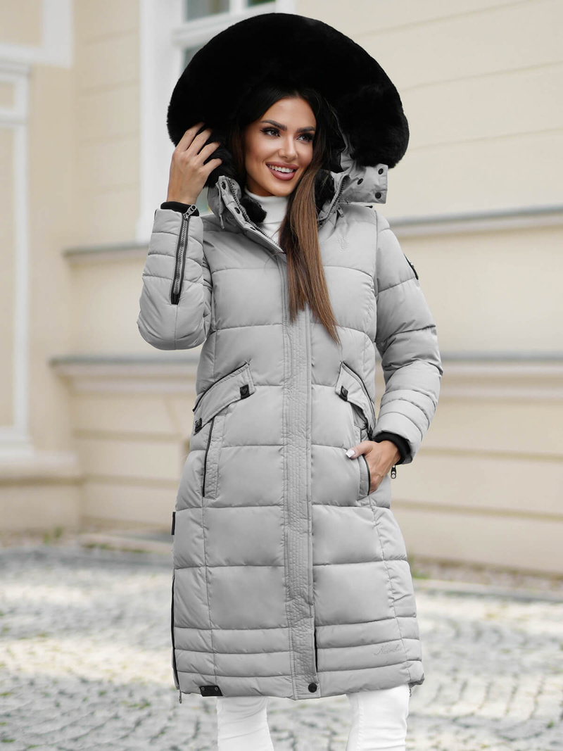 Dámská Bunda Šedé OZONEE O/W377Z