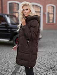Dámská Zimní Bunda Čokoláda OZONEE JS/16M9302/158Z