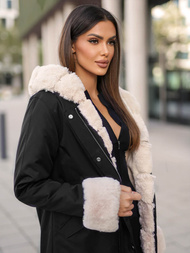 Dámská Zimní Bunda Černá OZONEE JS/M763/392Z