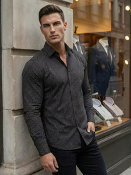 Pánská Košile Černá OZONEE V/V184Z