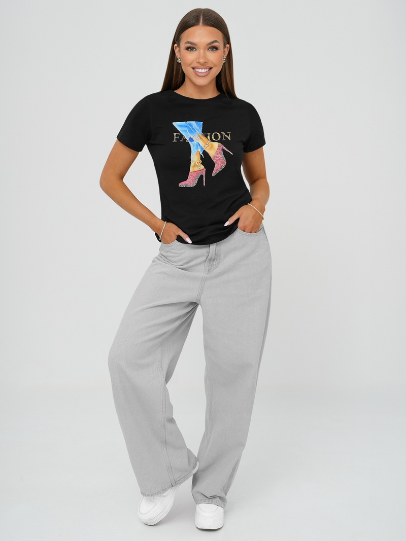 Dámské Tričko Černé OZONEE JS/96T690/3