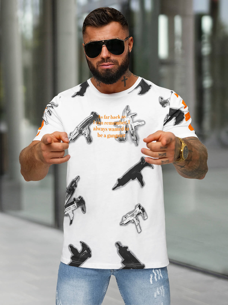 Pánské Tričko Bílé OZONEE O/MPO3471