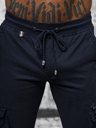Pánské Chino Jogger Kalhoty Námořnické Modré OZONEE NB/MP0201BS