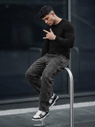 Pánské Džíny Grafitové OZONEE O/KK2828/5Z