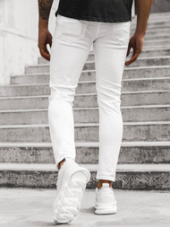 Pánské Džíny Bílé OZONEE DP/586/R2