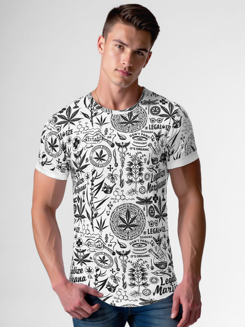 Pánské Tričko Bílý OZONEE O/P1347Z