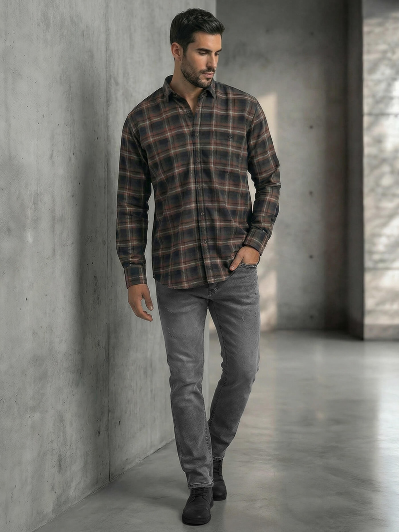 Pánská Košile Námořnická Modřá OZONEE V/V177Z