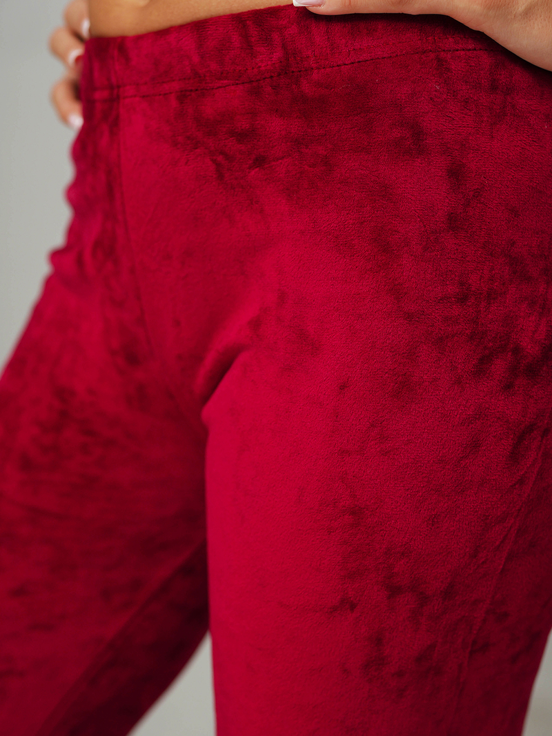 Dámské Velurové Tepláky Vínové OZONEE JS/92K521/35