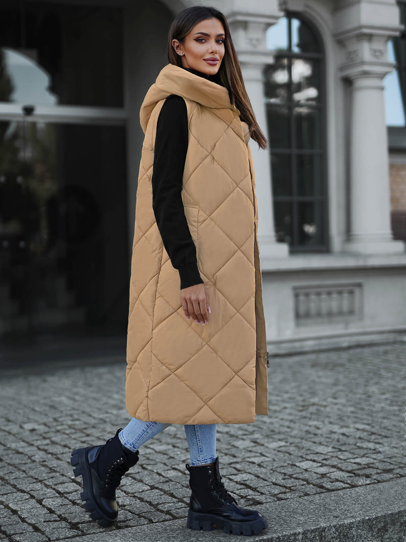 Dámská vesta camelová OZONEE JS/5M3165/84Z