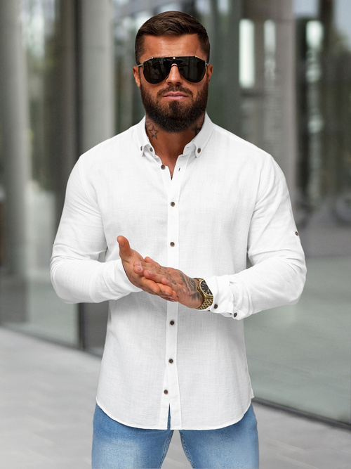 Pánská Košile Bílá OZONEE O/V143