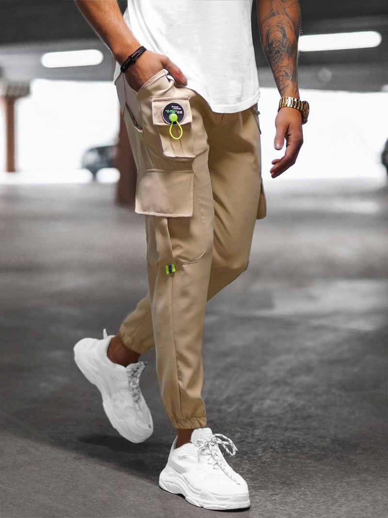 Pánské Chino Kalhoty Béžové OZONEE O/CP149Z