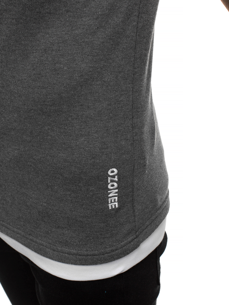 Pánské Tričko Tmavě-Šedý OZONEE O/1273Z