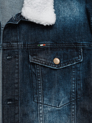 Pánská Džínová Bunda Šerpa Tmavě Modrá OZONEE NB/MJ516BSZ