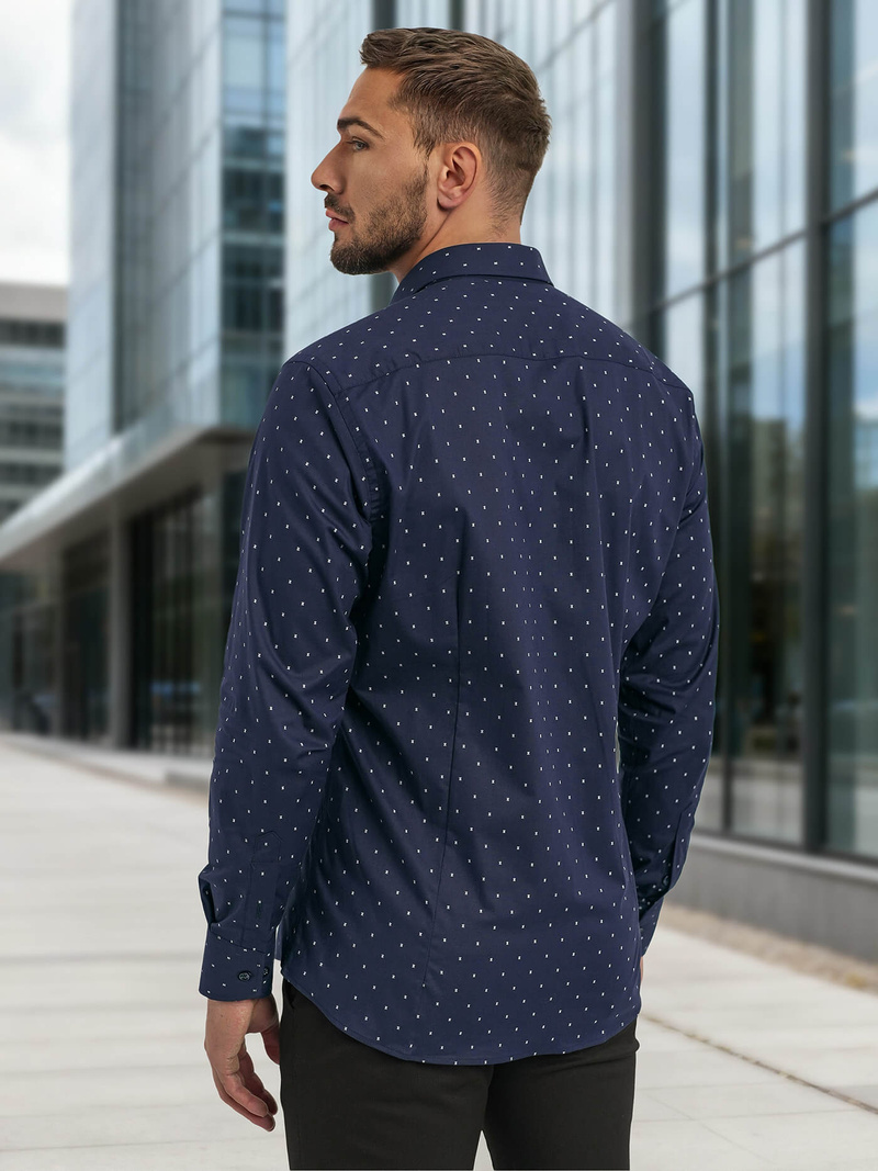 Pánská Košile Námořnická Modřá OZONEE V/V181