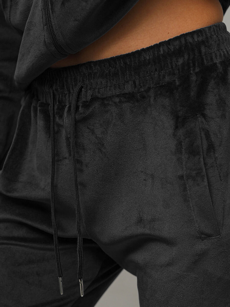 Dámská velurová tepláková souprava černá OZONEE JS/8C1176/3Z