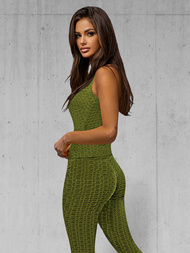 Dámská dvoudílná tepláková souprava khaki OZONEE JS/YW88037/7Z