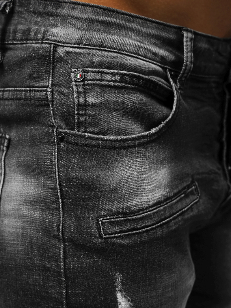 Pánské Džínové Kraťasy Černé OZONEE NB/MP0033N